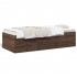 Sofá cama con cajones sin colchón roble marrón 90x200