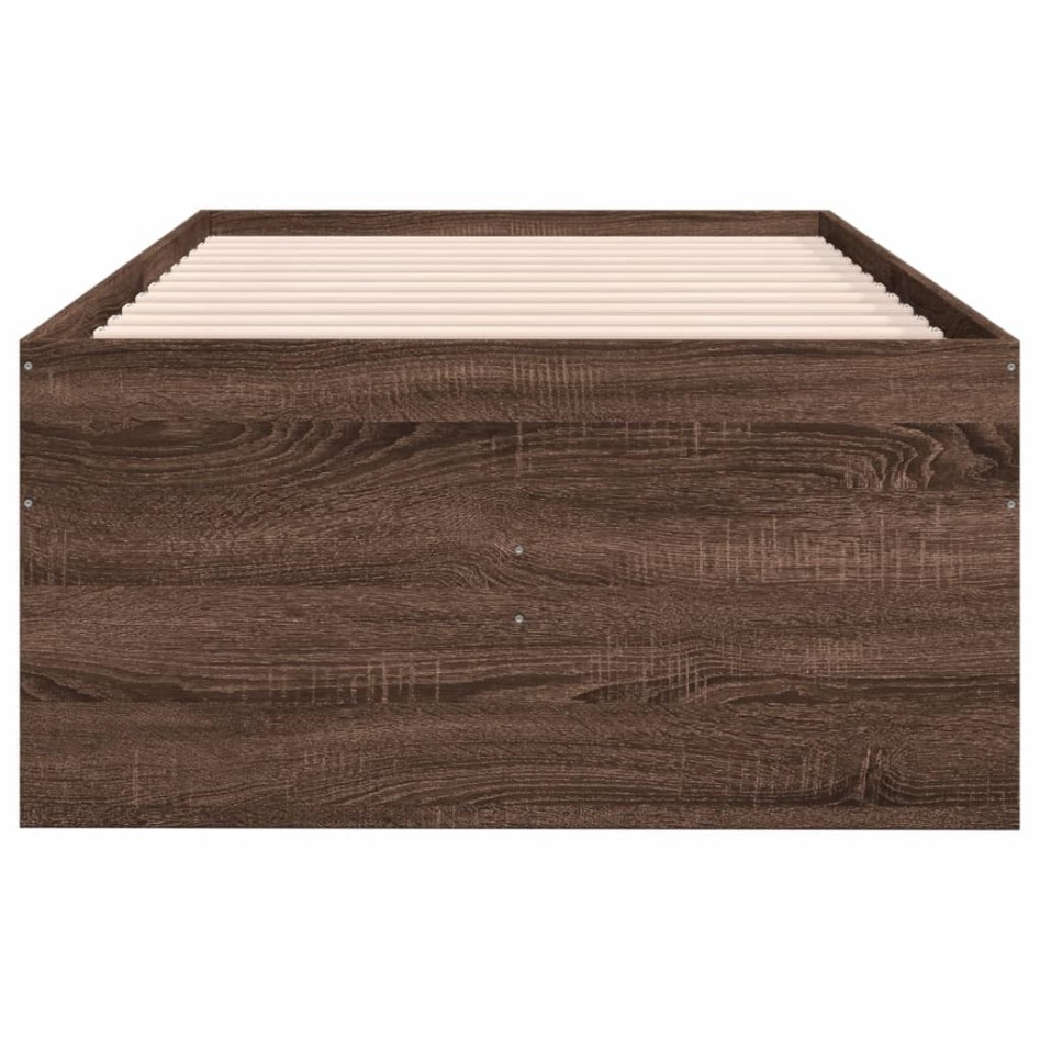 Sofá cama con cajones sin colchón roble marrón 75x190