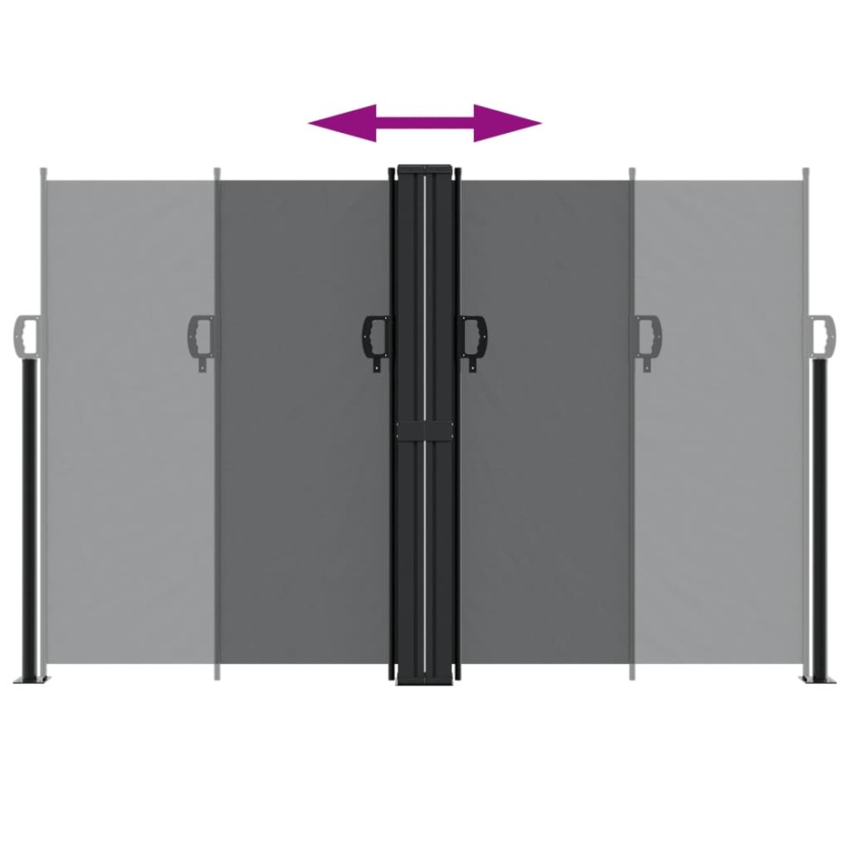 Toldo lateral retráctil negro 160x1000