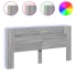 Cabecero de cama con LED gris Sonoma 200x16,5x103,5