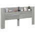 Cabecero de cama con LED gris Sonoma 200x16,5x103,5