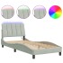 Estructura cama con luces LED terciopelo gris oscuro 90x190