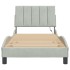 Estructura cama con luces LED terciopelo gris oscuro 90x190