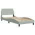 Estructura cama con luces LED terciopelo gris oscuro 90x190