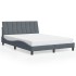 Estructura de cama luces LED terciopelo gris oscuro 140x190