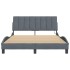Estructura de cama luces LED terciopelo gris oscuro 140x190