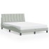 Estructura cama con luces LED terciopelo gris claro 140x200