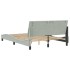 Estructura cama con luces LED terciopelo gris claro 140x200