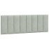 Estructura cama con luces LED terciopelo gris claro 140x200