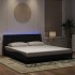 Estructura de cama con luces LED terciopelo negro 180x200