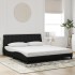 Estructura de cama con luces LED terciopelo negro 180x200