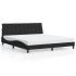 Estructura de cama con luces LED terciopelo negro 180x200