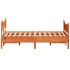 Cama sin colchón madera maciza pino marrón cera 150x200