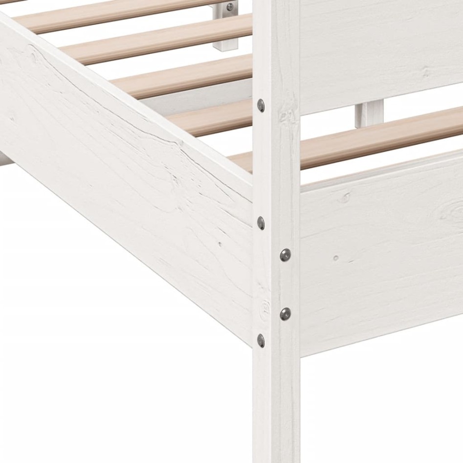 Estructura de cama sin colchón madera de pino blanca 140x200
