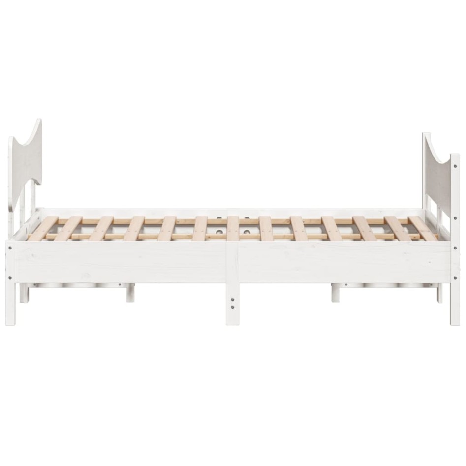Estructura de cama sin colchón madera de pino blanca 140x190