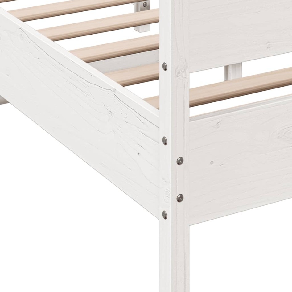 Estructura de cama sin colchón madera de pino blanca 140x190