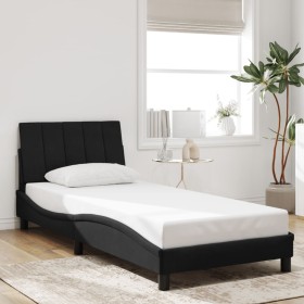 Estructura de cama sin colchón terciopelo negro 90x190