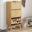 Zapatero OLDEN madera maciza de pino marrón 55x35x120 cm