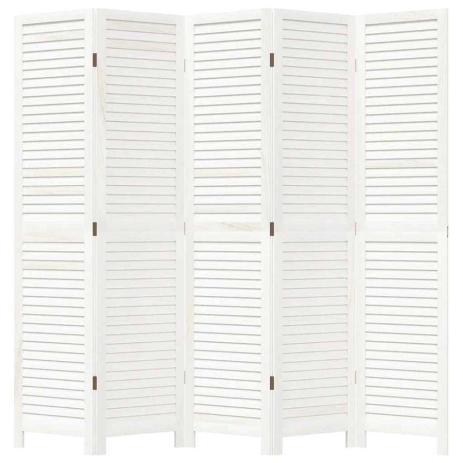 Biombo separador de 5 paneles madera maciza Paulownia