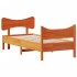 Cama sin colchón madera maciza de pino marrón cera 100x200