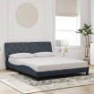 Estructura de cama sin colchón terciopelo gris oscuro 160x200cm