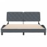 Estructura de cama sin colchón terciopelo gris oscuro