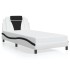 Estructura de cama con cabecero cuero sintético blanco y