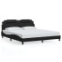 Estructura de cama sin colchón cuero sintético negro 180x200