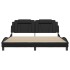 Estructura de cama sin colchón cuero sintético negro 180x200