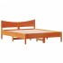 Cama sin colchón madera maciza pino marrón cera 150x200