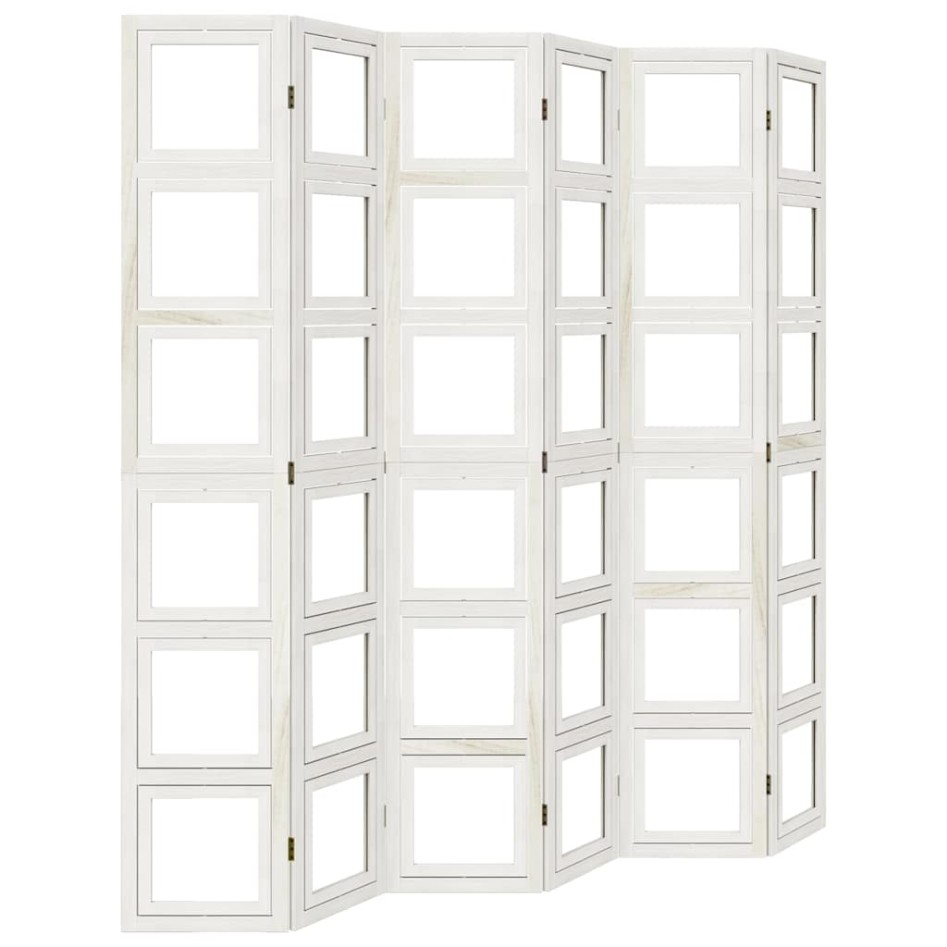 Biombo separador de 6 paneles madera maciza Paulownia