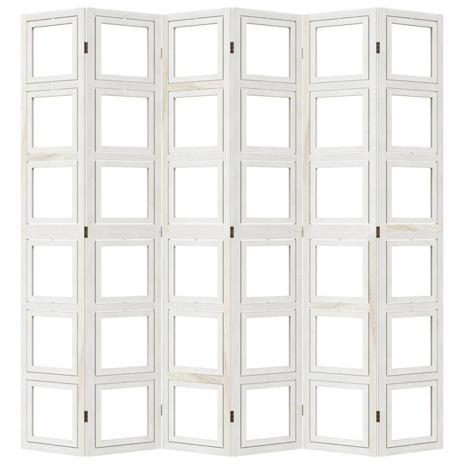 Biombo separador de 6 paneles madera maciza Paulownia