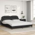 Estructura cama LED sin colchón cuero sintético negro