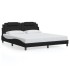 Estructura cama LED sin colchón cuero sintético negro