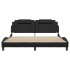 Estructura cama LED sin colchón cuero sintético negro