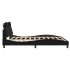 Estructura cama LED sin colchón cuero sintético negro