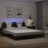 Estructura de cama con LED sin colchón negro blanco 180x200
