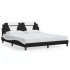 Estructura de cama con LED sin colchón negro blanco 180x200