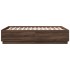 Estructura de cama madera de ingeniería marrón roble 135x190