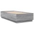 Estructura cama con luces LED madera gris Sonoma 90x190