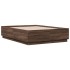 Estructura cama con luces LED madera roble marrón 135x190