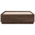 Estructura cama con luces LED madera roble marrón 135x190