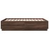 Estructura cama con luces LED madera roble marrón 135x190
