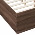 Estructura cama con luces LED madera roble marrón 135x190
