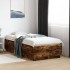 Estructura cama con luces LED madera roble ahumado 75x190