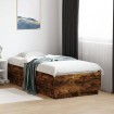 Estructura cama con luces LED madera roble ahumado 75x190 cm