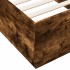 Estructura cama con luces LED madera roble ahumado 75x190