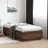 Estructura cama con luces LED madera marrón roble 75x190