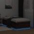 Estructura cama con luces LED madera marrón roble 75x190