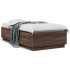 Estructura cama con luces LED madera marrón roble 75x190